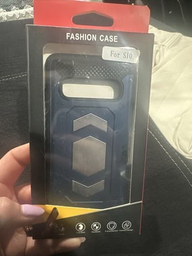 For Samsung S10 5G Card Holding Armor Style Case BLUE - Thumbnail 2
