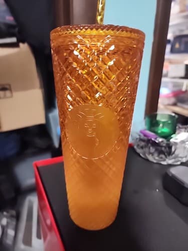 Starbucks Studded Jewel Orange Mango Ombré Tumbler Travel Cold Cup 24 floz - Image 1