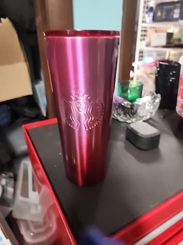 Starbucks 24 Oz. Pink Iridescent Cold Drink Tumbler No Straw - Image 1