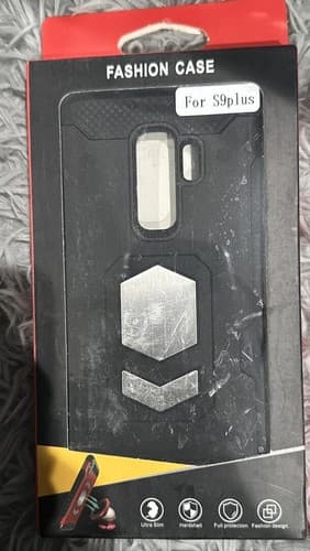 Fashion Case For Samsung S9plus Card Holding Armor Style Case Black - Image 1