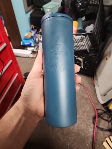 Starbucks Tumbler Matte Blue Eco-Friendly 100% Recycled Plastic 16oz - Image 1