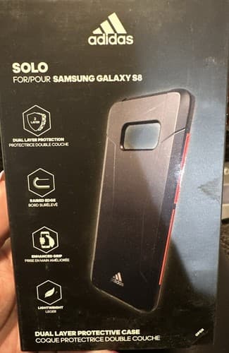 Adidas Solo Case Dual Layer Protection Case for Samsung Galaxy S8 Black Red - Image 1