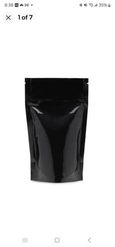 50 pcs 1/2 oz Black Child Resistant 5"x8"x2.5" Stand Up Pouch Smell Proof Bags - Image 1