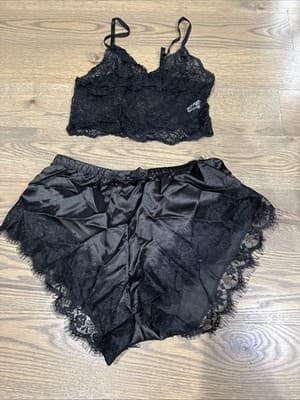 3pcs/set Sexy Women Lingerie Top With Shorts And Bathrobe Sleepwear Pajamas L - Image 1