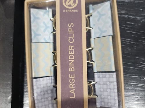NEW Unopened U Brands 6 Pack Count Decorative Binder Clips Pattern Multi-color - Image 1