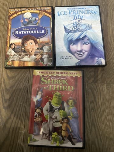 Ratatouille - Ice Princess Lily- Shrek The Third Lot Of 3 Kids DVD - Image 1