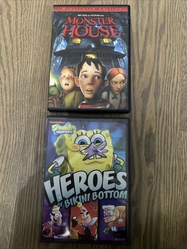 Monster House (DVD 2006 Widescreen) And SpongeBob SquarePants Lot Of 2 Movies - Image 1