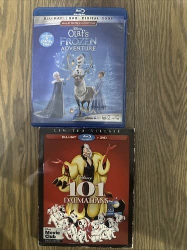 Olaf's Frozen Adventure - And 101 Dalmatians Blu-ray/DVD Lot Of 2 - Image 1
