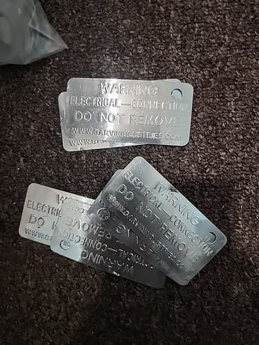 Electrical. D Aluminum Ground Code Tag For Grounding 6pk - Image 1
