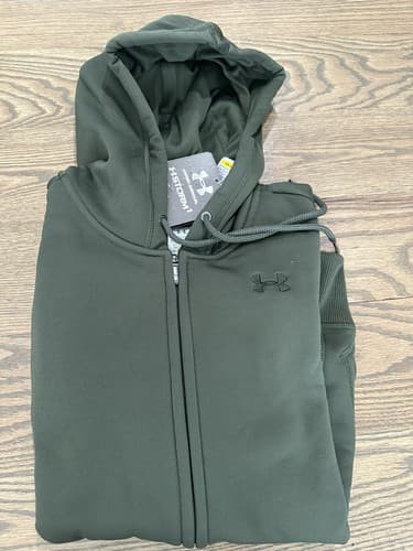 Under Armour Sweatshirt Women's XS Army Green Zip-up Hoodie New with Tags - Thumbnail 2