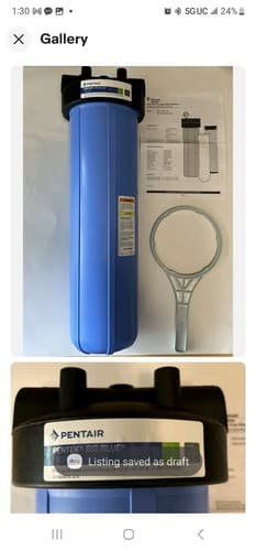 Pentair Pentek 150233 Big Blue Filter Housing 1" NPT 20" with Pressure Relief
