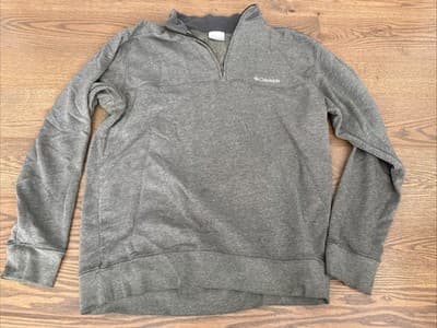 Columbia Mens Sweater Medium Fleece 1/4 Zip Pullover Gray - Image 1