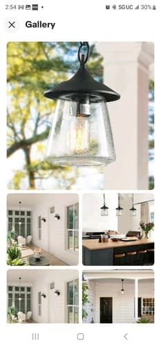 Modern Farmhouse 1-Light Porch Patio Outdoor Hanging Pendant Black D 6.25" x H 9 - Image 1