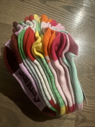 Cat & Jack Girls Anklet Socks (7 Pairs) Size Small Shoe size 5.5-8.5 NEW - Thumbnail 2