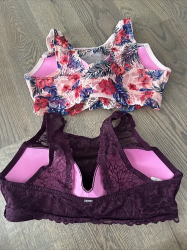 Pink Victoria’s Secret Lace Halter Bralette Size Large Festival Sexy 2 Pack - Thumbnail 2