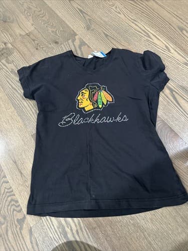Chicago Blackhawks Womens V Neck T Shirt Medium - Image 1