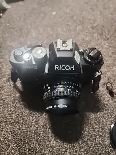 Ricoh KR-10 Black 35mm SLR Film Camera with 50mm F2 Pentax Lens - Image 1