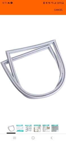 New W10830162 Refrigerator French Door Gasket (Gray) for Whirlpool - Image 1