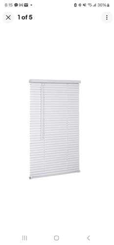 1" Cordless Vinyl Mini Blind - White 19*72