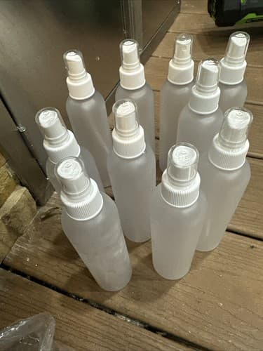 Clear 8 oz Plastic Cosmo Round Bottles Disc Top Cap 10 Bottles