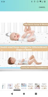 Mini Crib Mattress 38"x24" Baby Mattress Fits Mini Portable Cribs - Dual Sided - Thumbnail 4