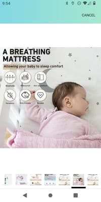 Mini Crib Mattress 38"x24" Baby Mattress Fits Mini Portable Cribs - Dual Sided - Thumbnail 2