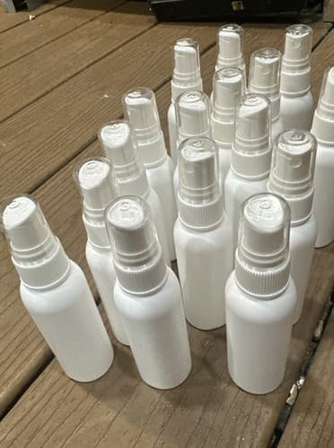 2oz HDPE White Plastic bottles with Sprayer Cap- 16 Bottles - Image 1