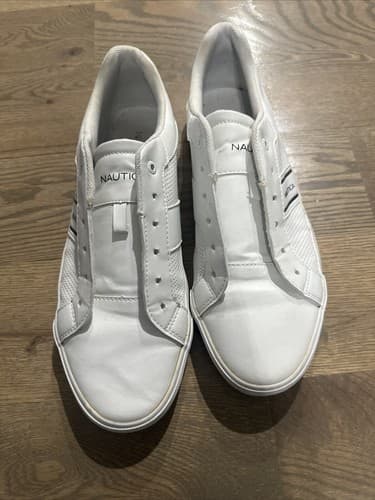 NAUTICA MENS WHITE SNEAKERS SHOES SIZE 13 CASUAL SHOES LOW TOP ATHLETIC - Image 1