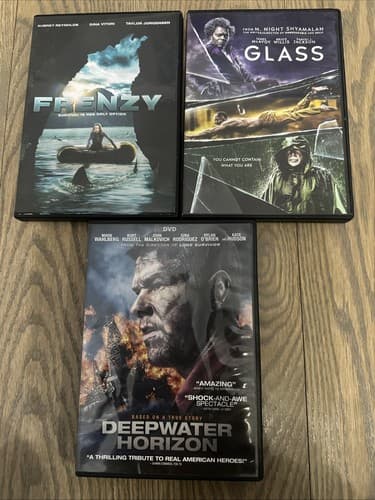 Frenzy, Glass, And Deepwater Horizon Lot Of 3 DVD Movies - Image 1