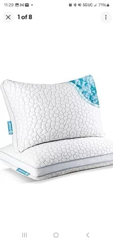 Shredded Memory Foam Pillows 2 Pack Cooling Gel Pillows for Sleeping Bamboo P... - Image 1