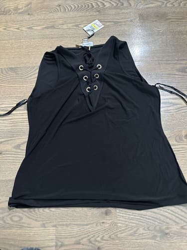 Calvin Klein Women's Size M Tank Top Black V-neck Casual - Image 1