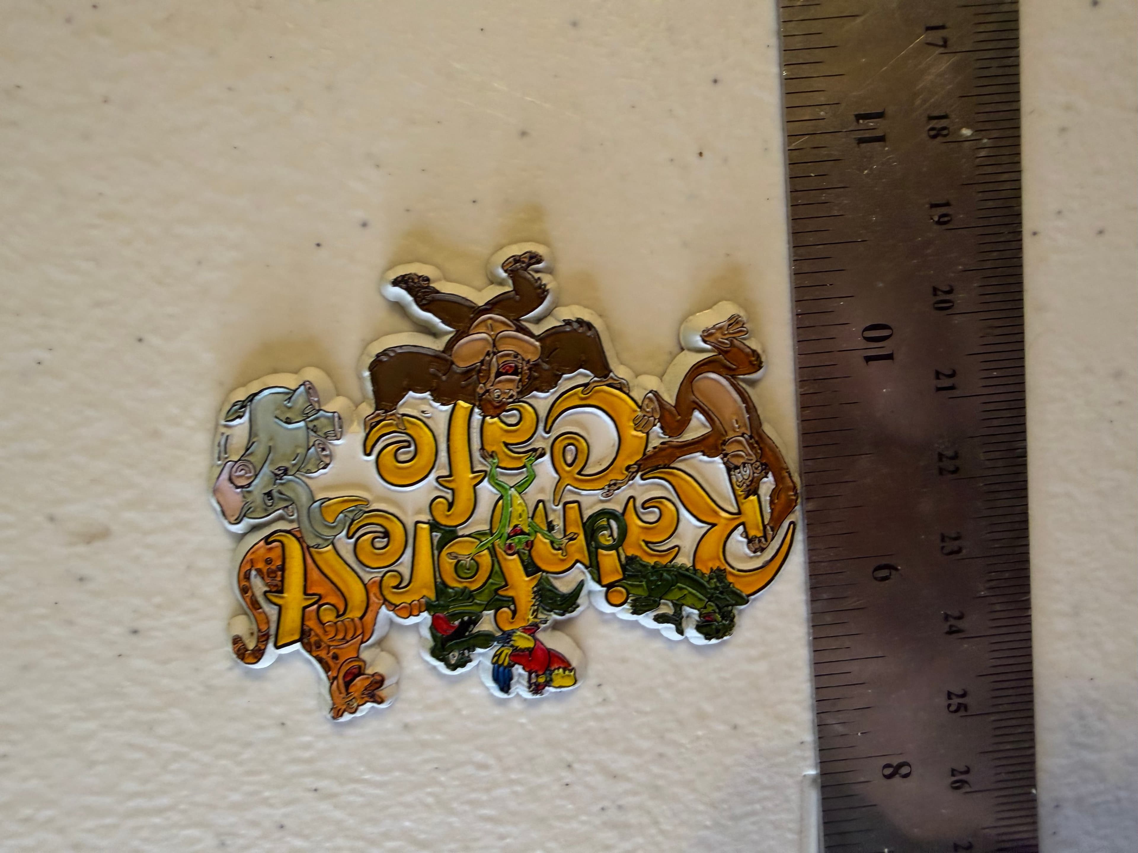 Vintage Rainforest Cafe Logo Magnet Rubber Souvenir 90s Wild Bunch Animals Frog - Thumbnail 2