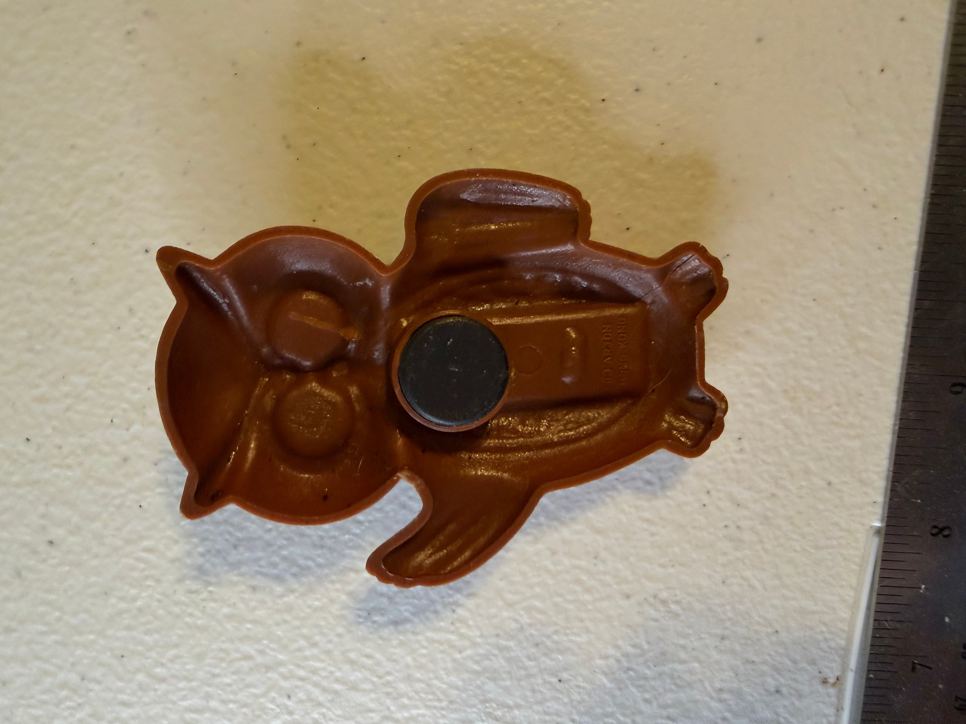 Vintage Arjon Owl Magnet 70s MCM Kitsch Googly Eyes Hong Kong Brown Gold Retro - Thumbnail 3