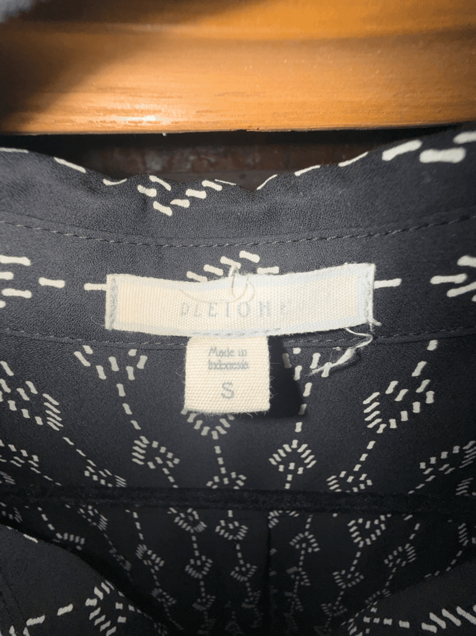 Pleione Black Patterned Long Sleeve Blouse Size S - Thumbnail 5