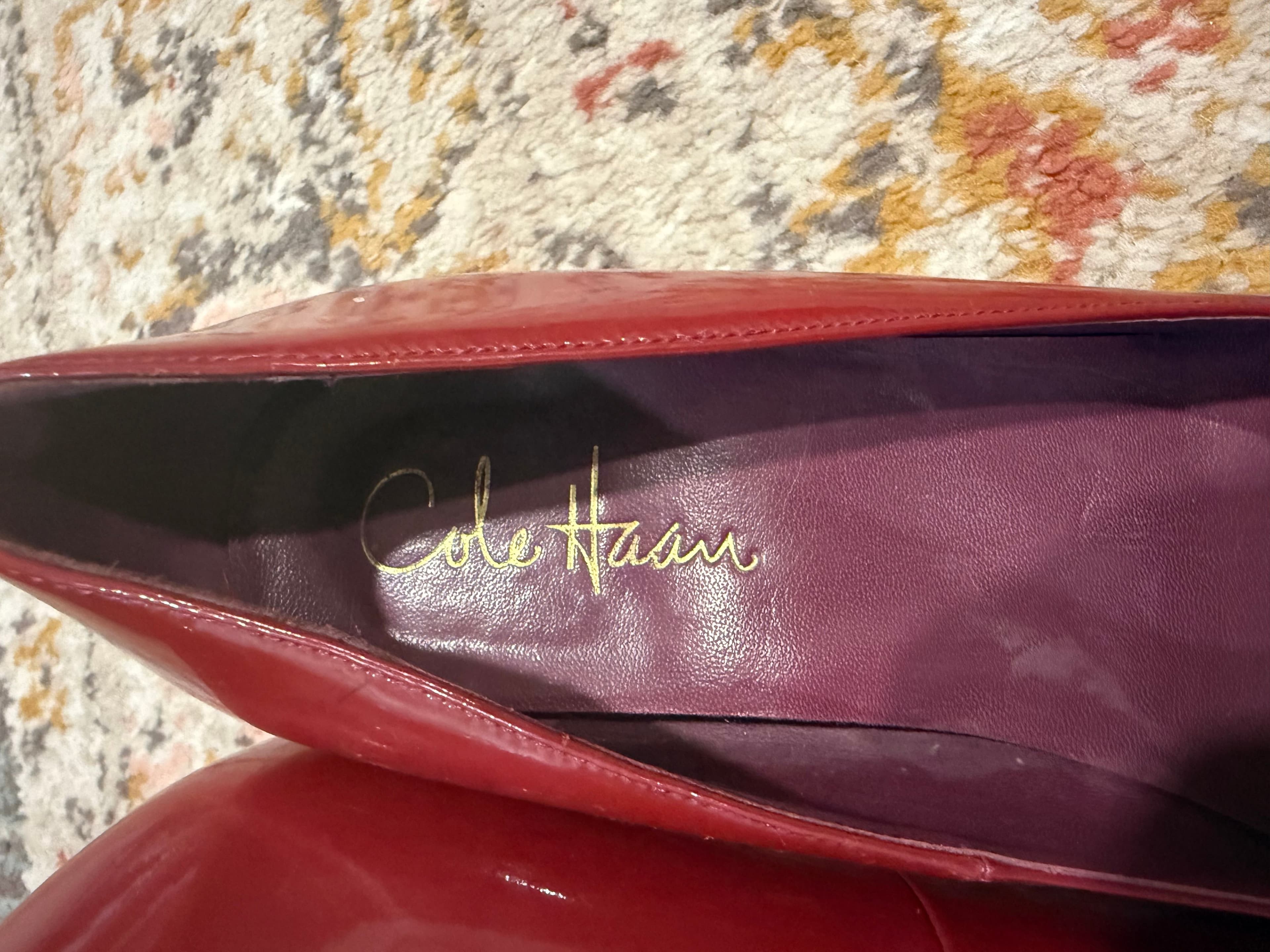 Cole Haan Red Patent Leather Heels Size 7B - Thumbnail 2
