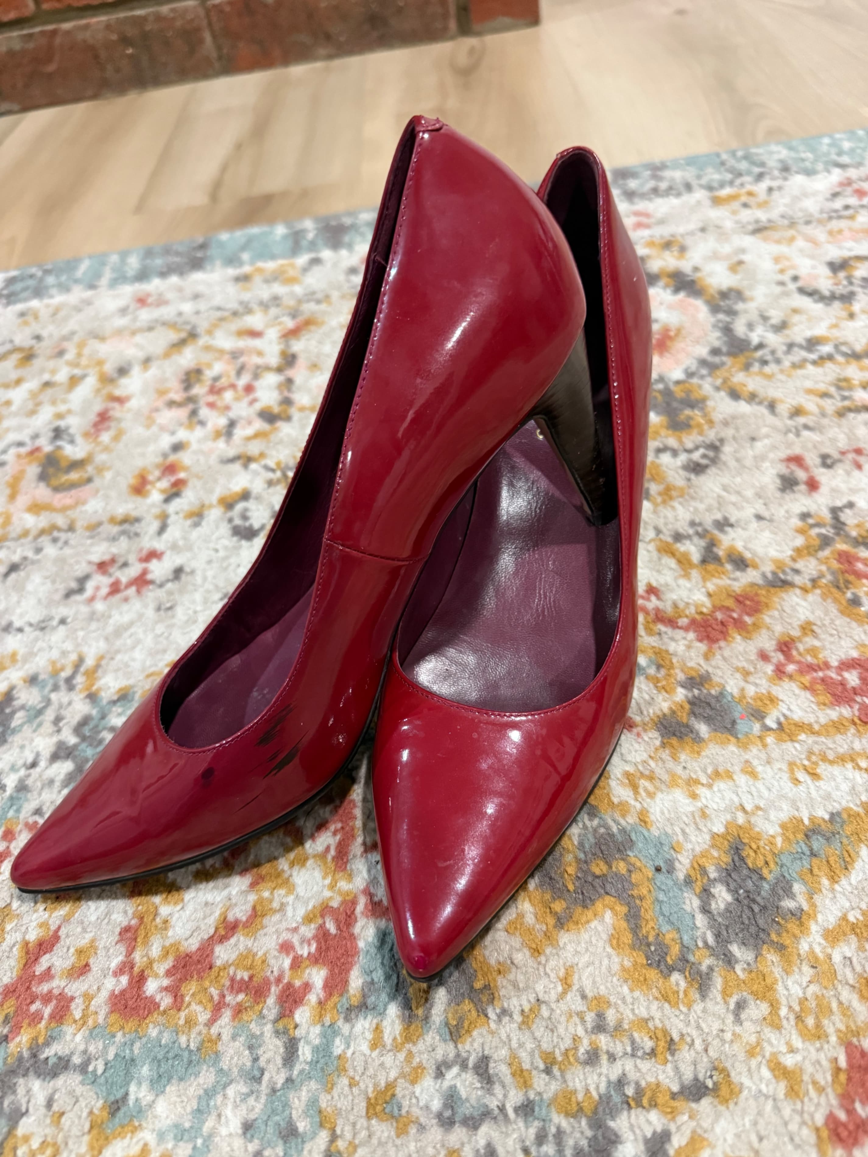 Cole Haan Red Patent Leather Heels Size 7B - Thumbnail 3