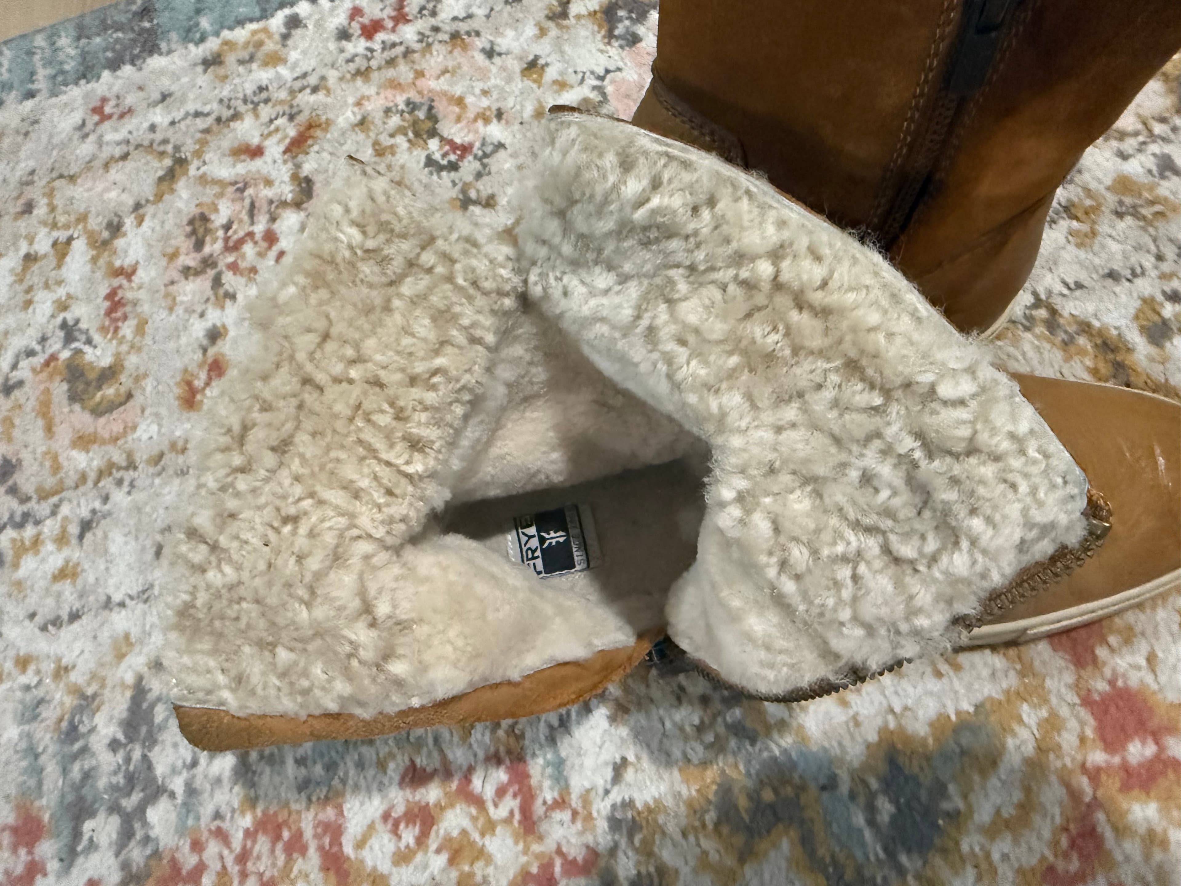Frye Shearling Lined Leather Boots with Side Zipper - Thumbnail 4