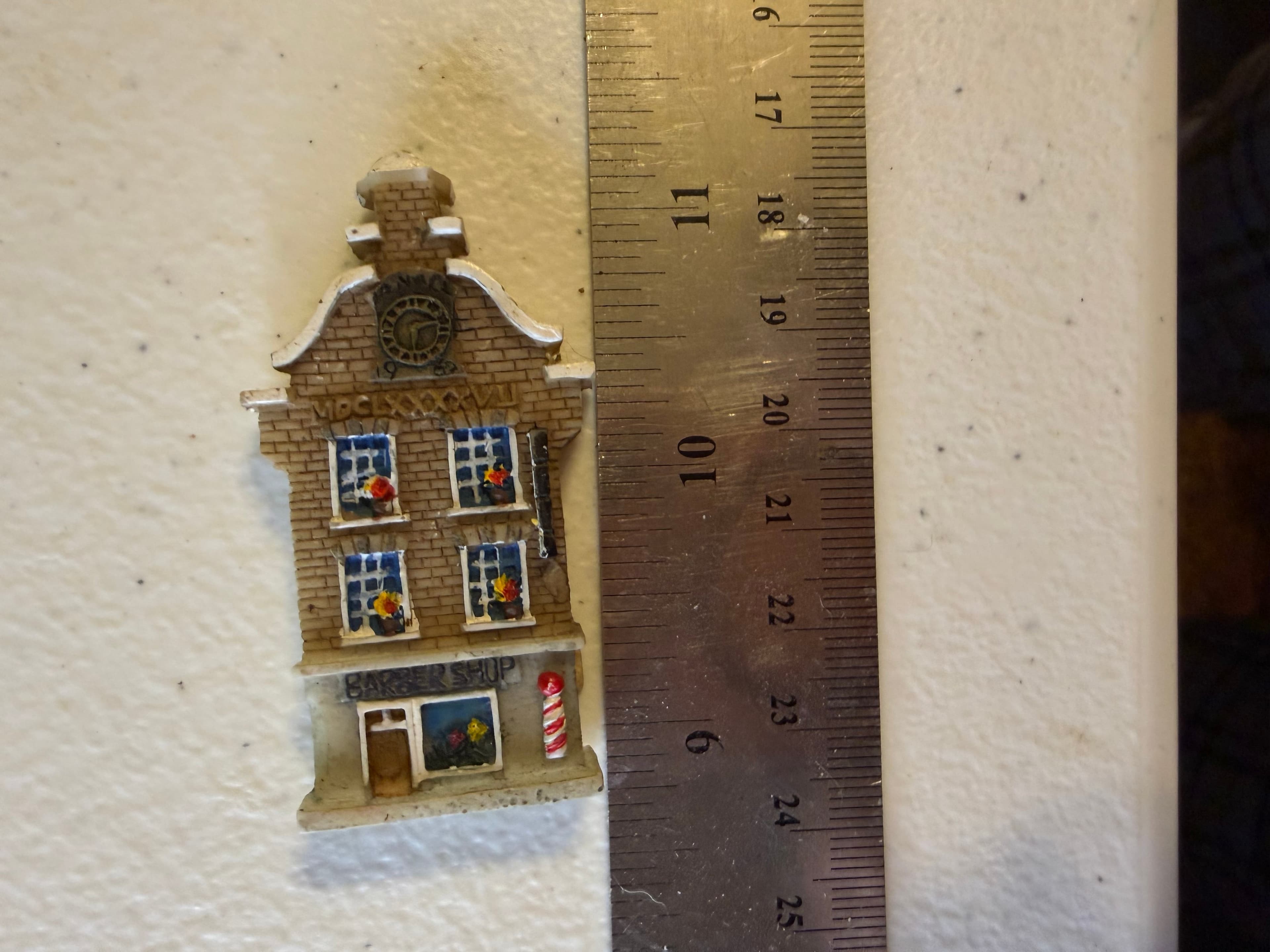 Vintage Dutch Canal House Barber Shop Magnet Resin Amsterdam Holland Souvenir 3D - Image 1