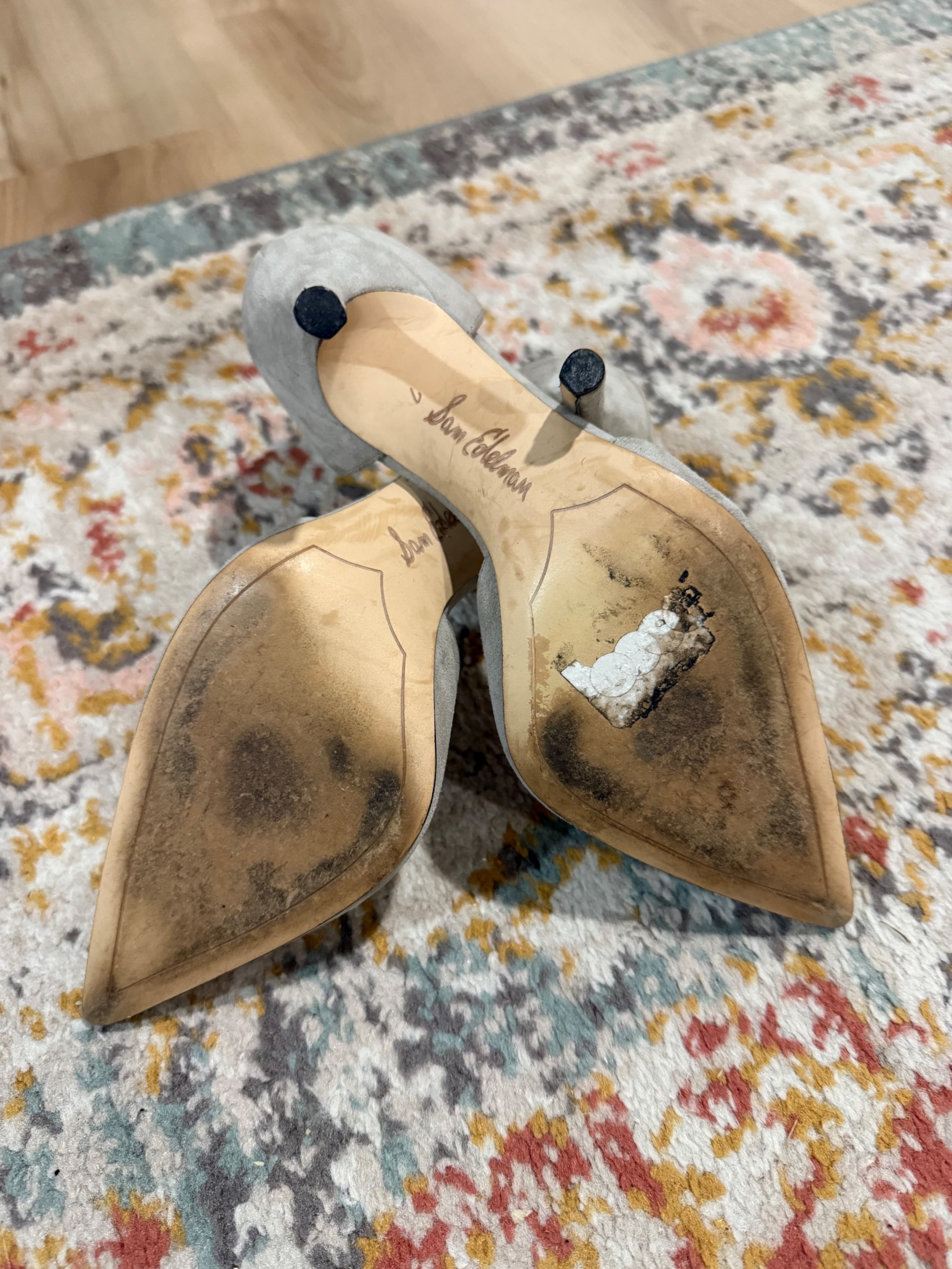 Sam Edelman Gray Suede Pointed Toe Heels - Thumbnail 3