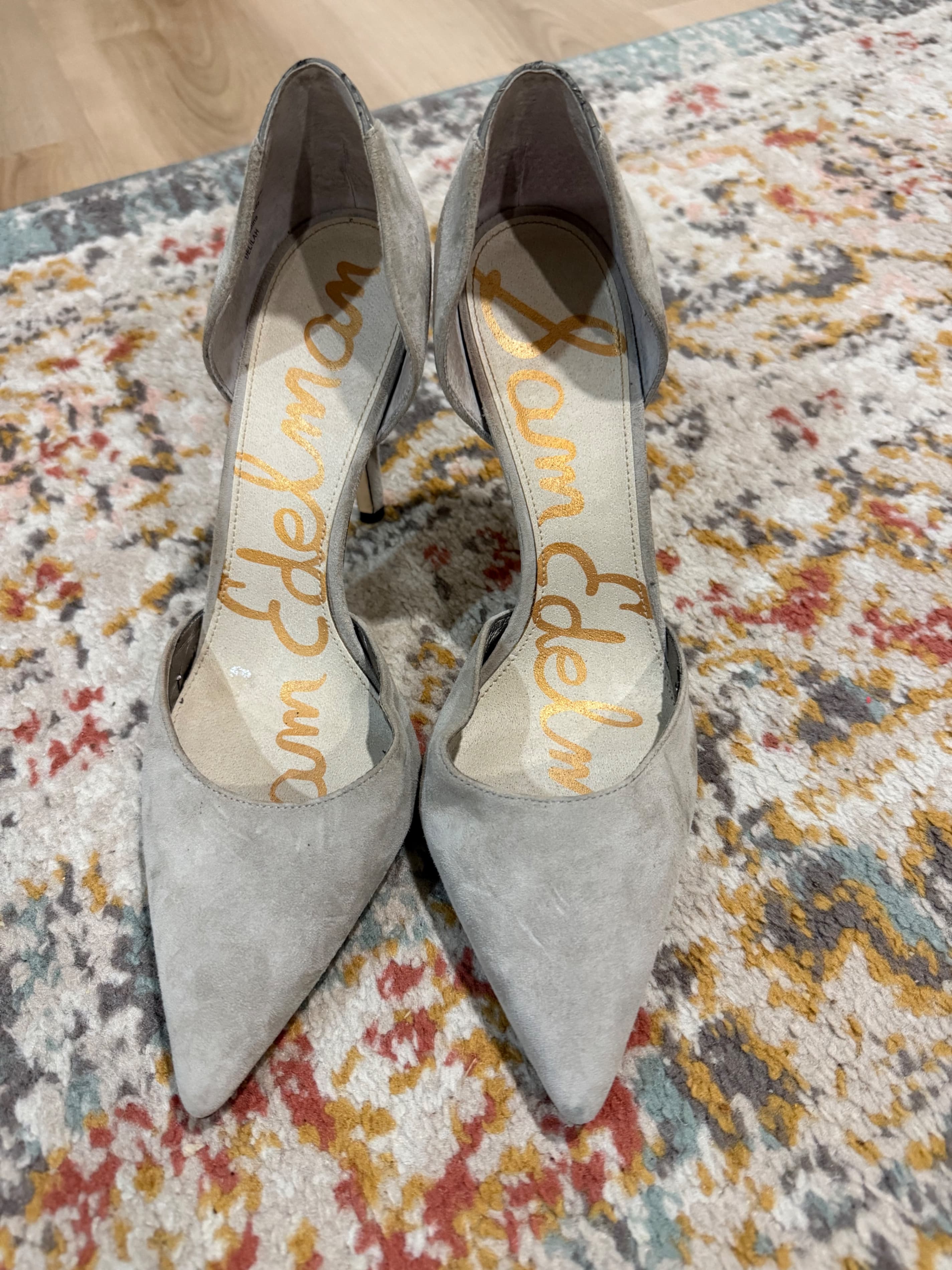 Sam Edelman Gray Suede Pointed Toe Heels - Image 1