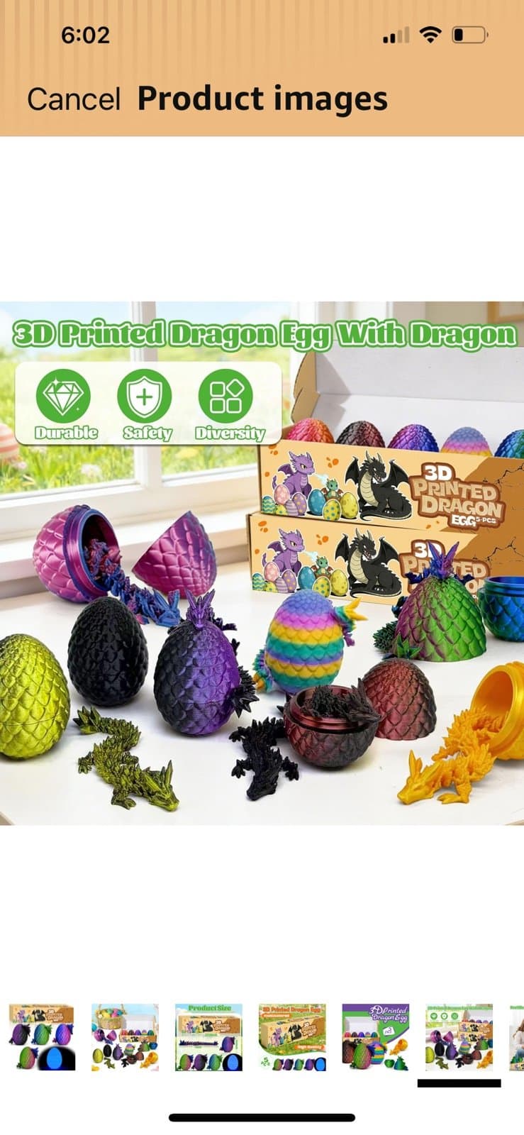 3-D Print Dino and Glow in the dark egg . (You get 1-Random egg) - Thumbnail 2