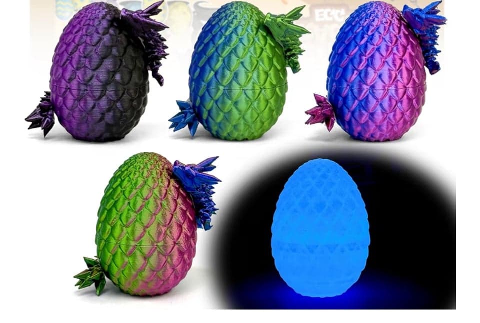 3-D Print Dino and Glow in the dark egg . (You get 1-Random egg) - Image 1