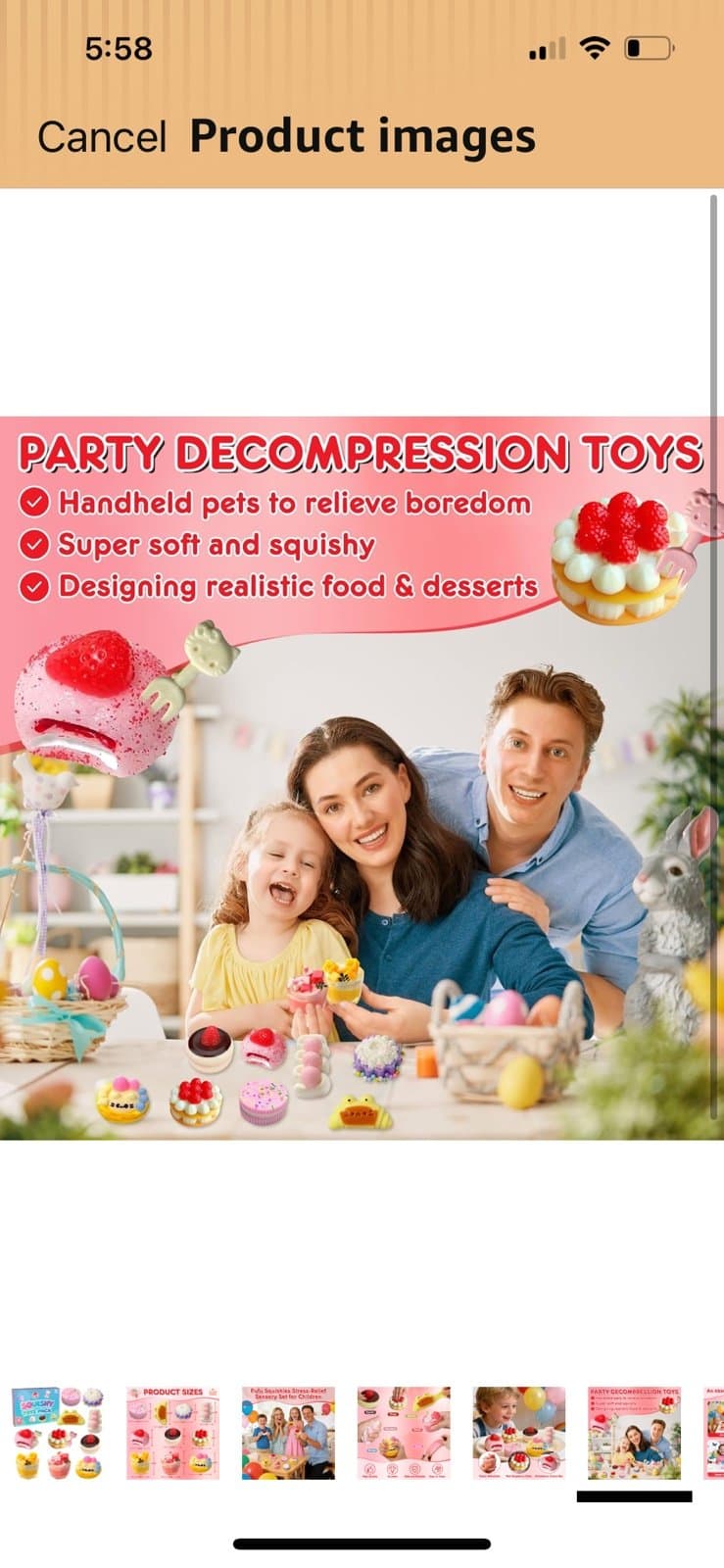 SQUISHY TOYS dessert. (PICK -1) comes in a clear PVC pouch and Keyr - Thumbnail 6