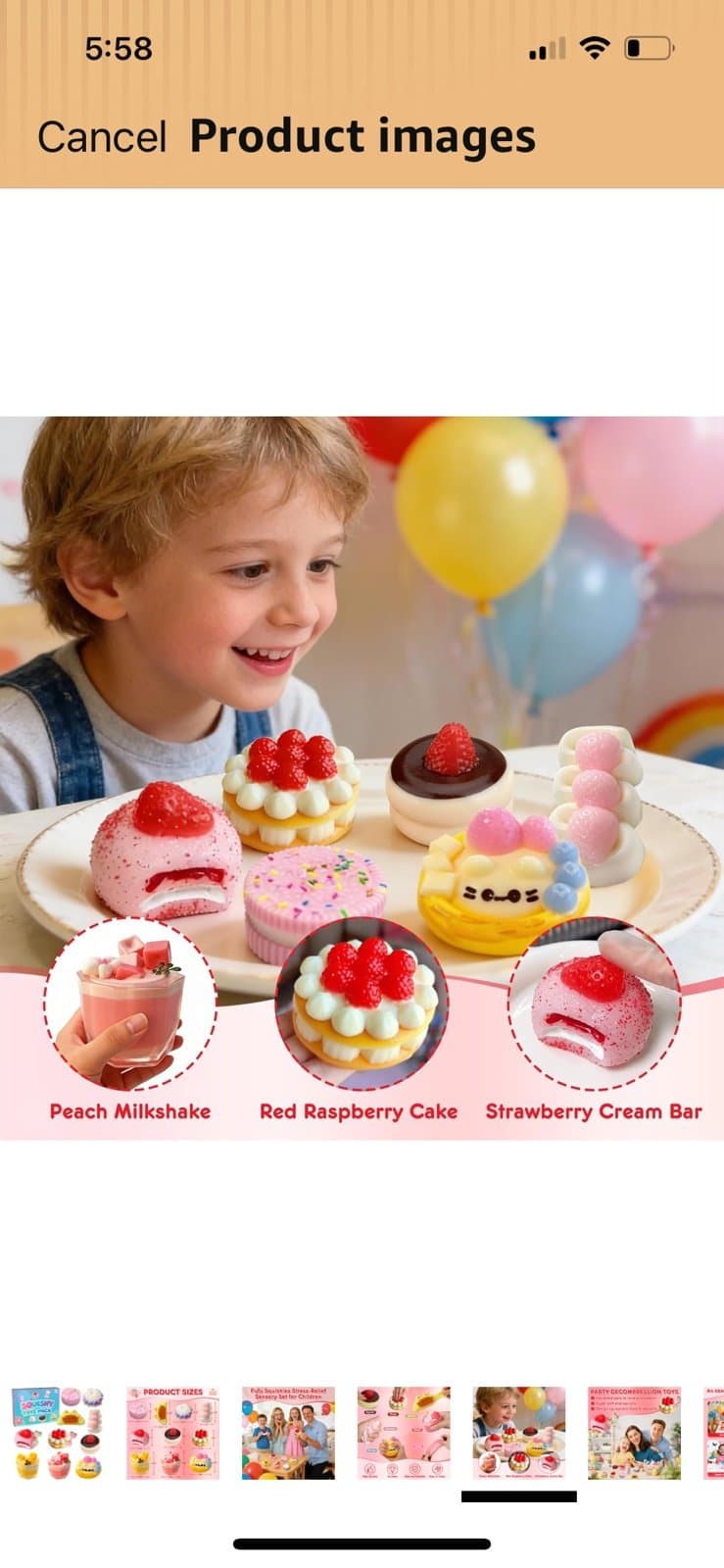 SQUISHY TOYS dessert. (PICK -1) comes in a clear PVC pouch and Keyr - Thumbnail 3