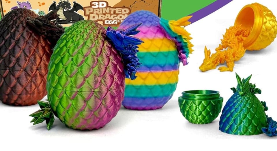 3-D Print Dino and Glow in the dark egg . (You get 1-Random egg) - Thumbnail 3