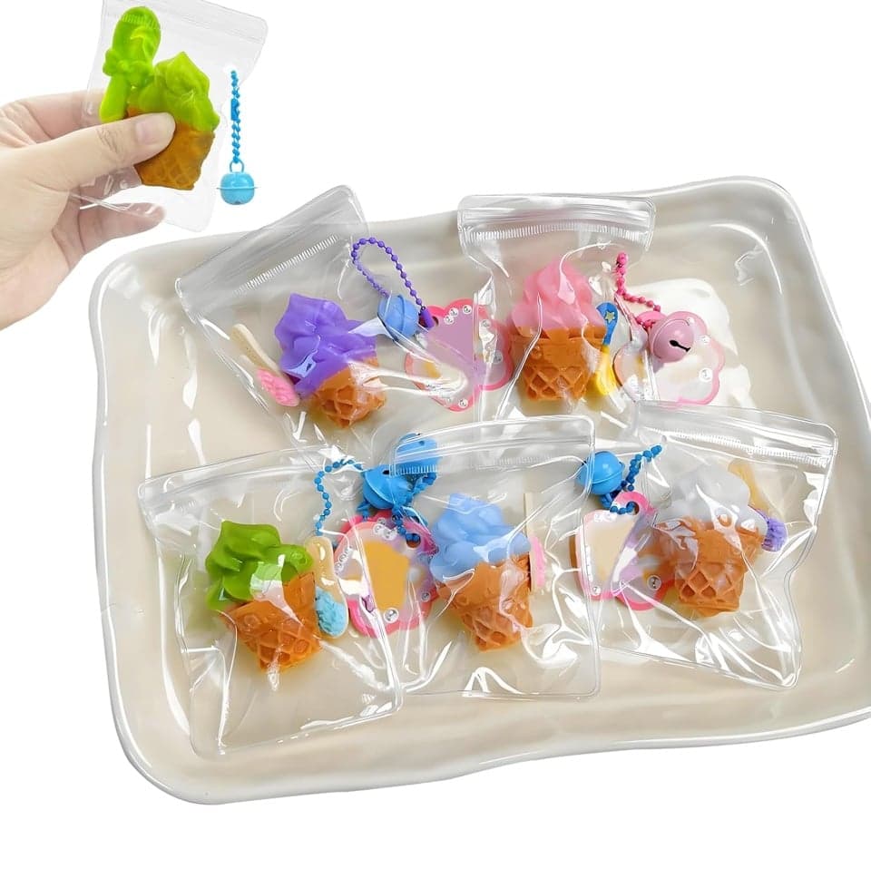 Ice cream cones squishy keychains (Pick-1) - Image 1