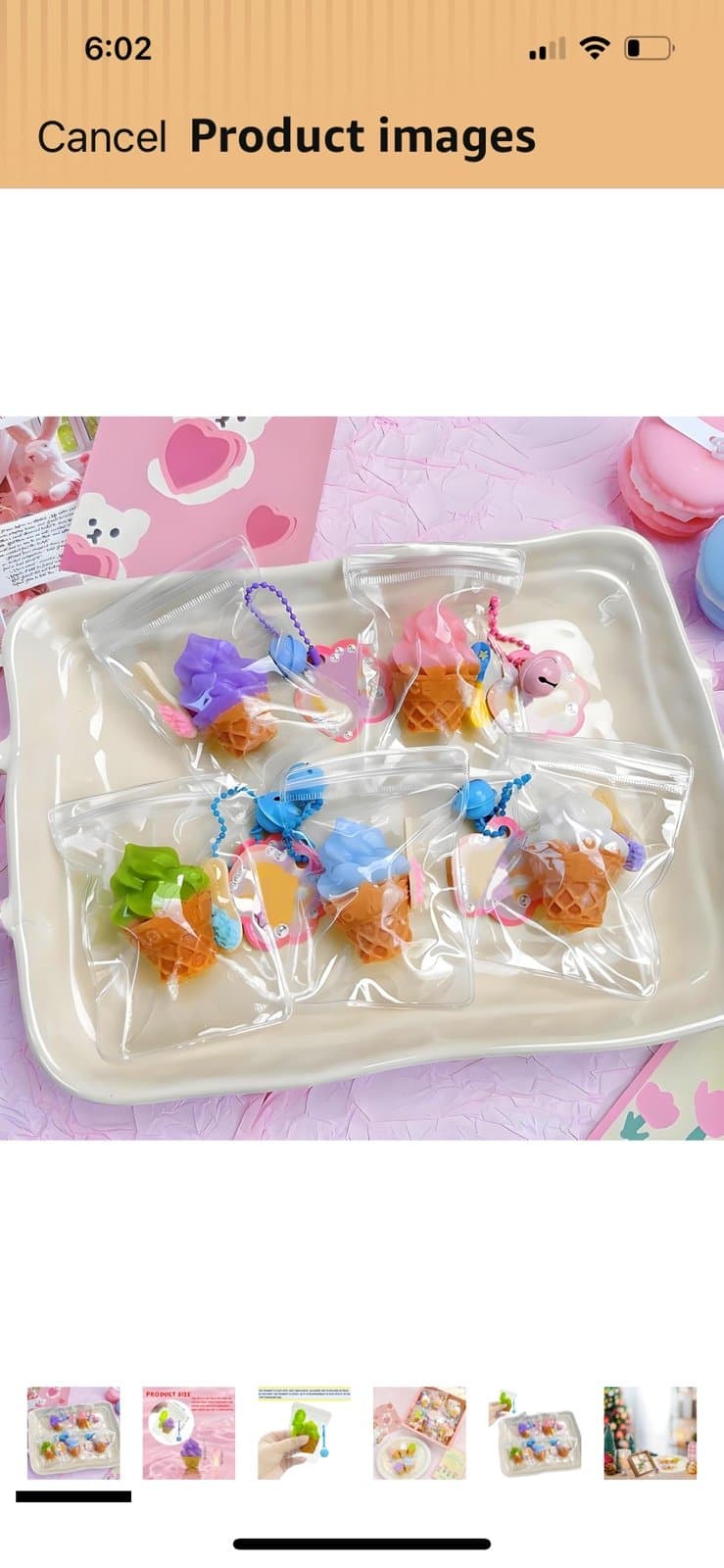 Ice cream cones squishy keychains (Pick-1) - Thumbnail 12