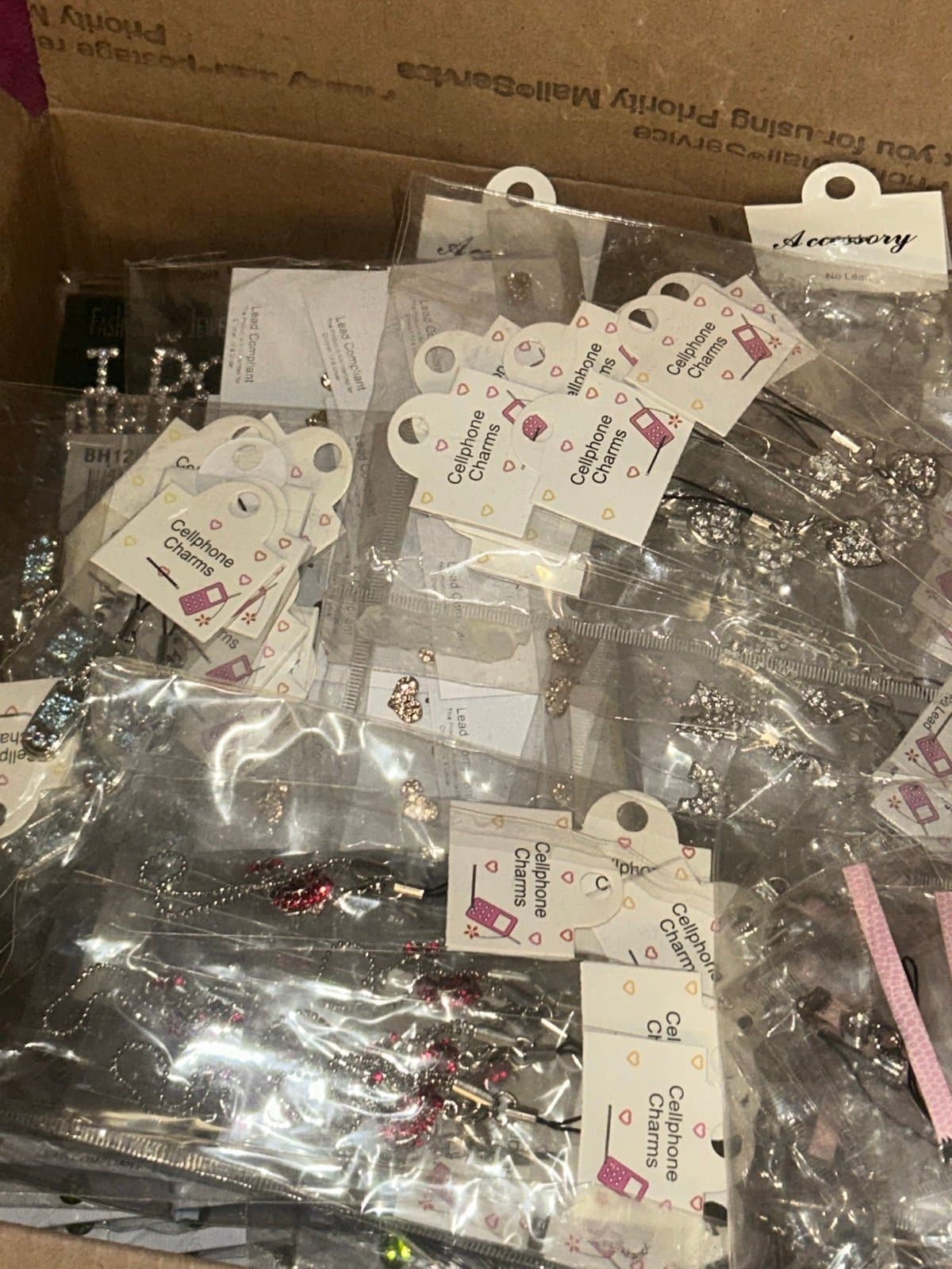 10 Pc Mixed Jewelry Lot earrings, necklaces, phone, charms rings pendant