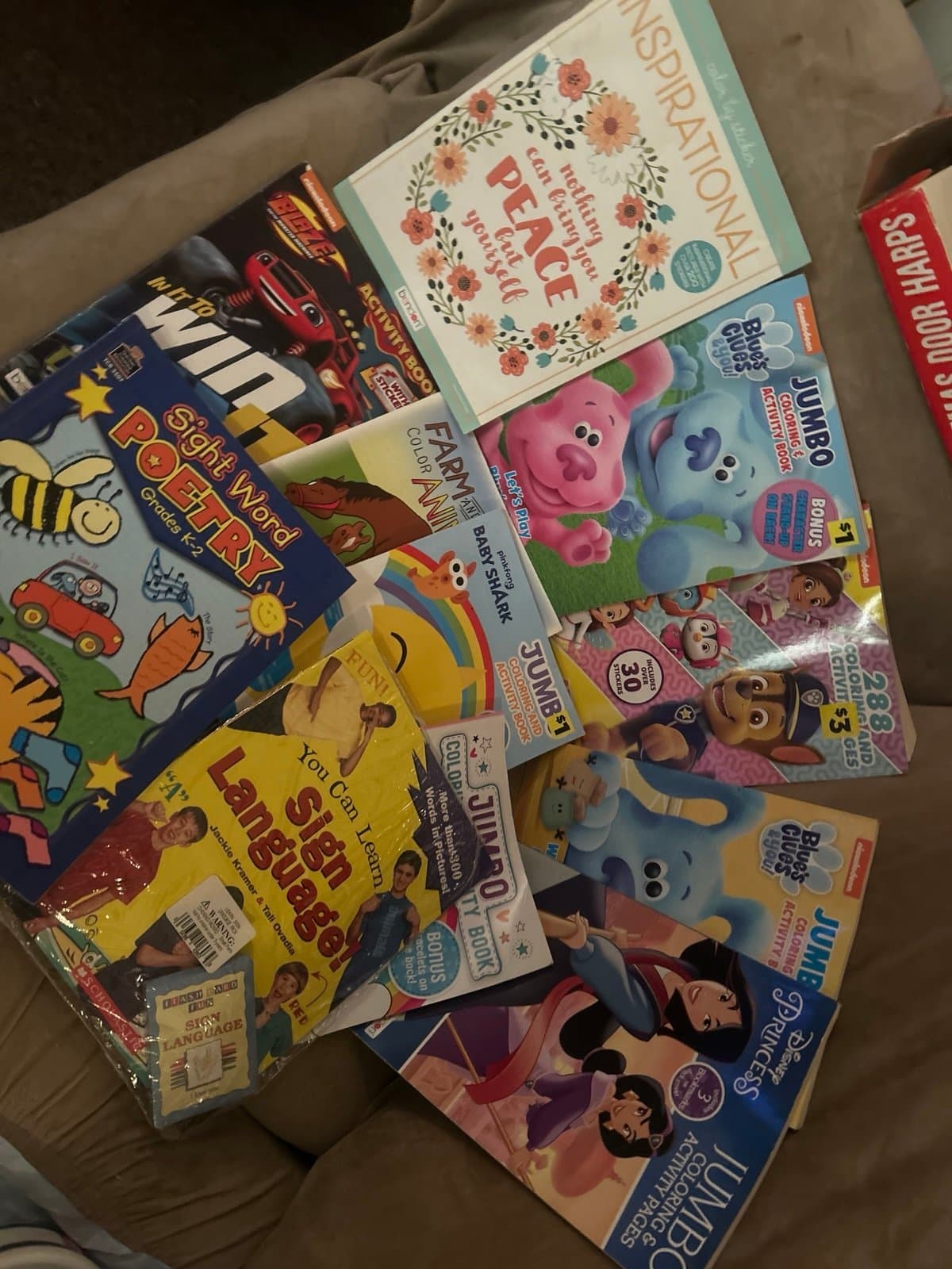 BOX FULL OF ACTIVITY AND STICKER BOOKS AND SIGN LANGUAGE. - Thumbnail 2