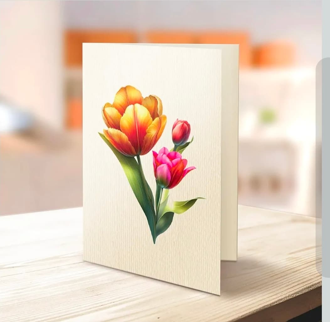 Harmony Tulips Pop-Up Flower Bouquet with Note Card - Thumbnail 5